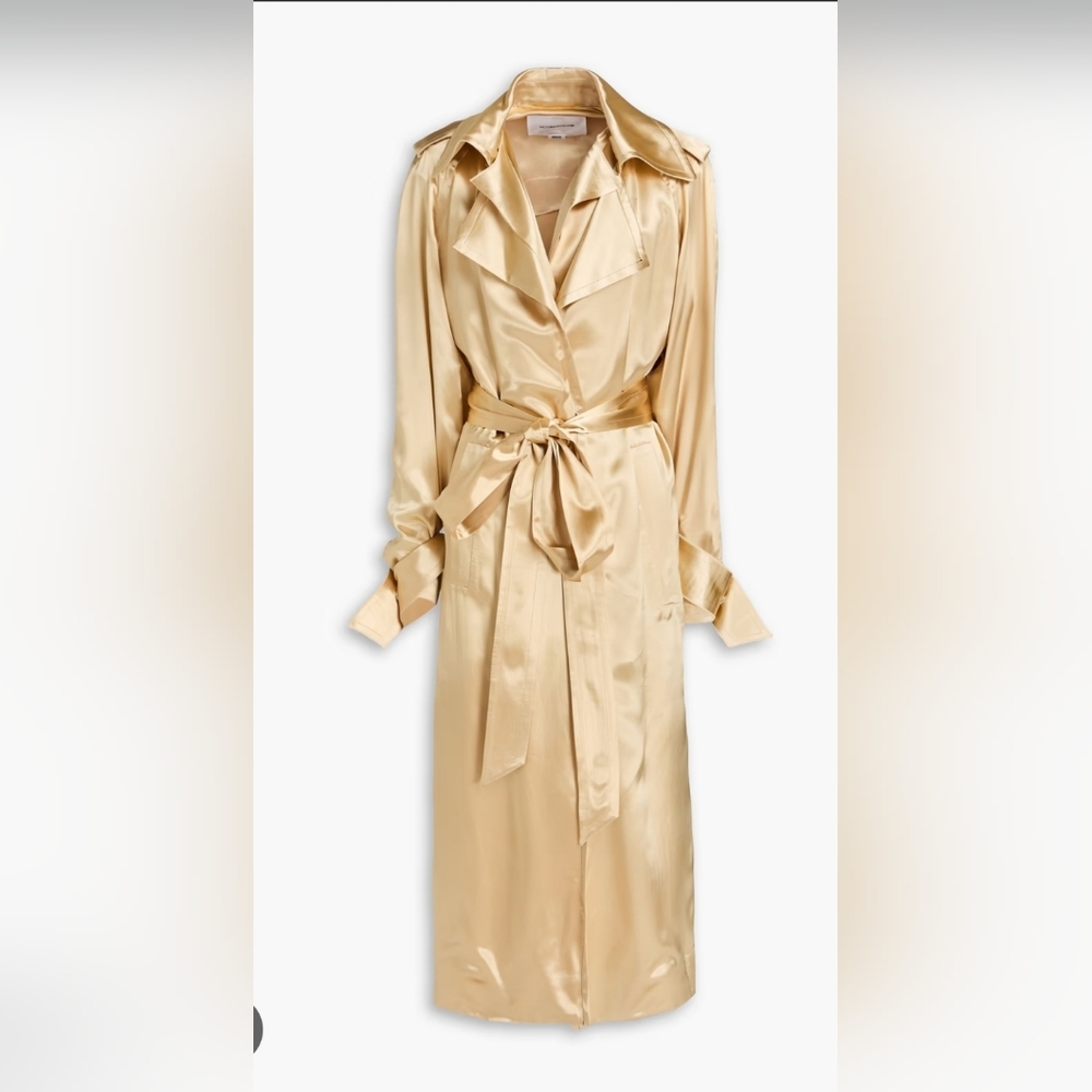 NWT Victoria Beckham Elegant Satin Trench Coat